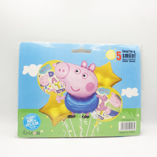 5 Piece Balloon Set – Peppa Pink