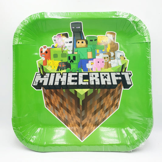 Minecraft party plates – pack of 10