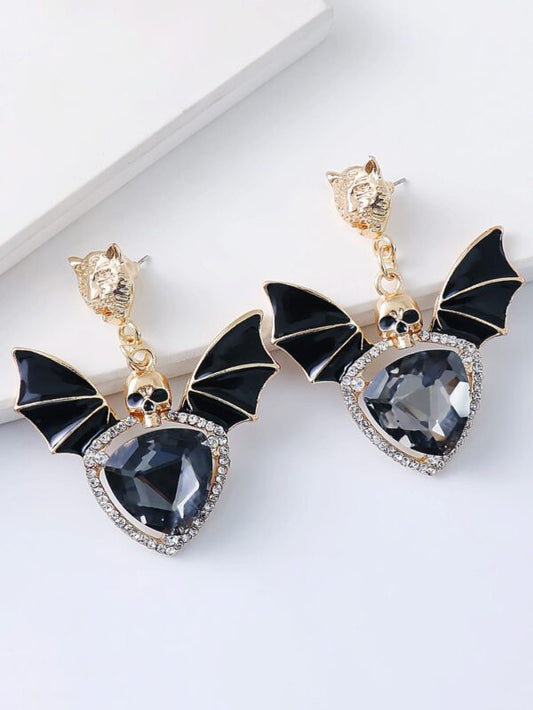 Skull/Bat Earring -Black - D Beauty Bar